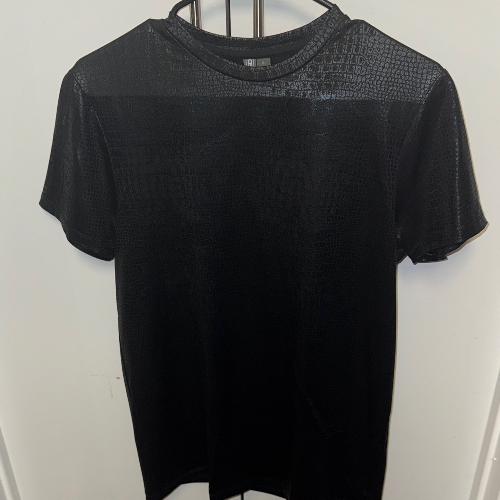 ASOS Black Croc-Embossed Tee